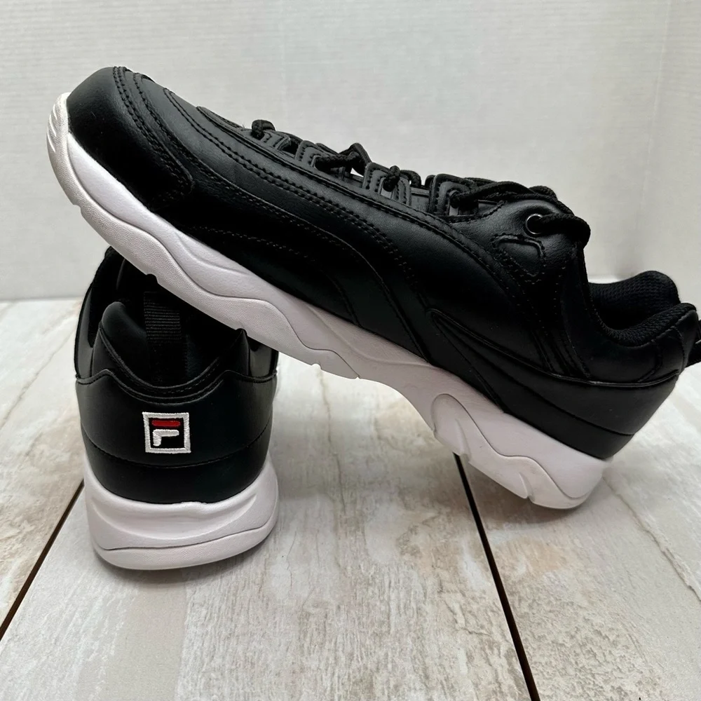 Fila Womens Sz 9 Black Disarray Sneakers Lug Soles Runners Trainers Gym Shoes